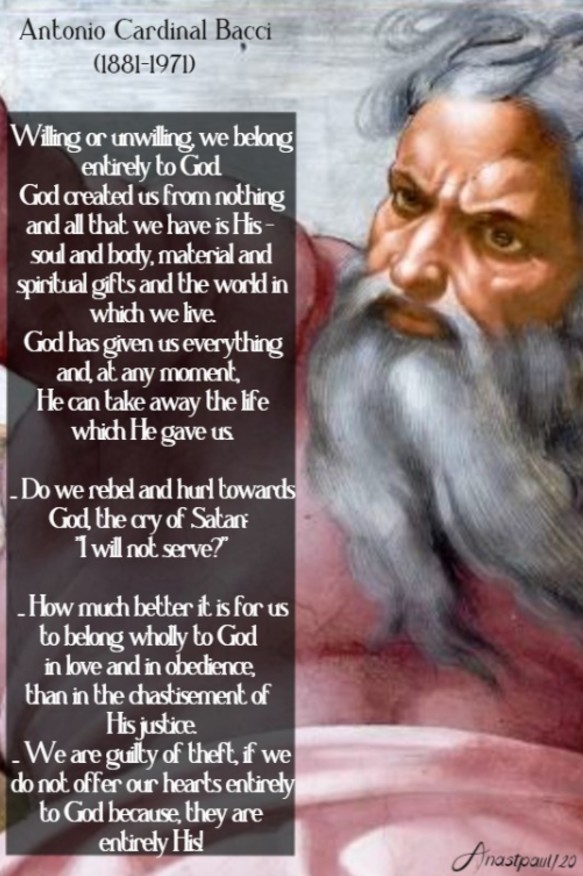 belonging entirely to god - bacci 18 june 2020
