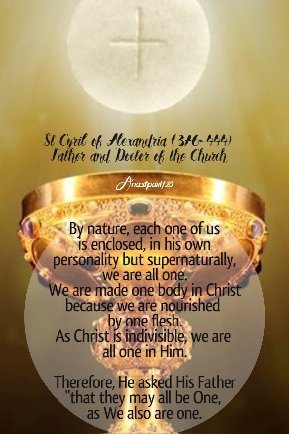 by natue each one of us is enclosed - st cyril of alex - 27 june 2020