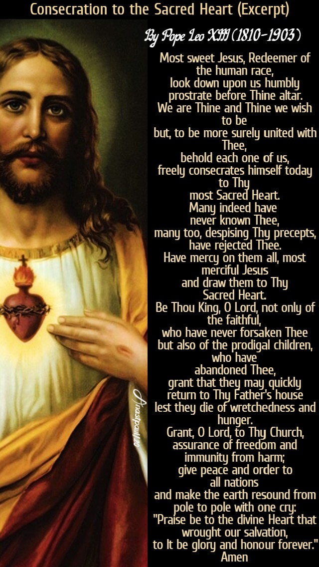 consecration to the sacred heart by pope leo XIII 30 June 2020