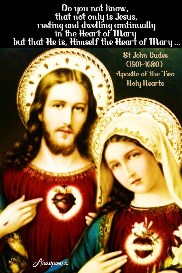 do you not know that not only is jesus resting and dwelling - st john eudes - imm heart 20 june 2020