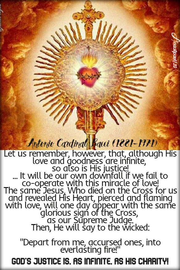 god's justice is as infinite as his charity - bacci - 10 june 2020