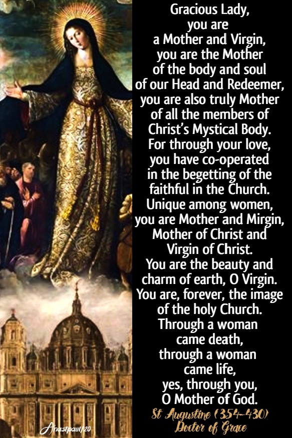 gracious lady you are a mother and virgin - mater ecclesiae 1 june 2020 st augustine