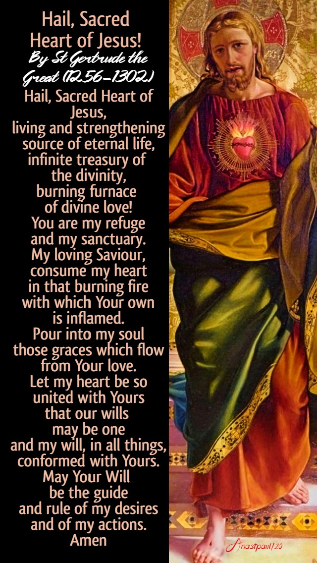 hail sacred heart of jesus by st gertrude the great-26 june 2020