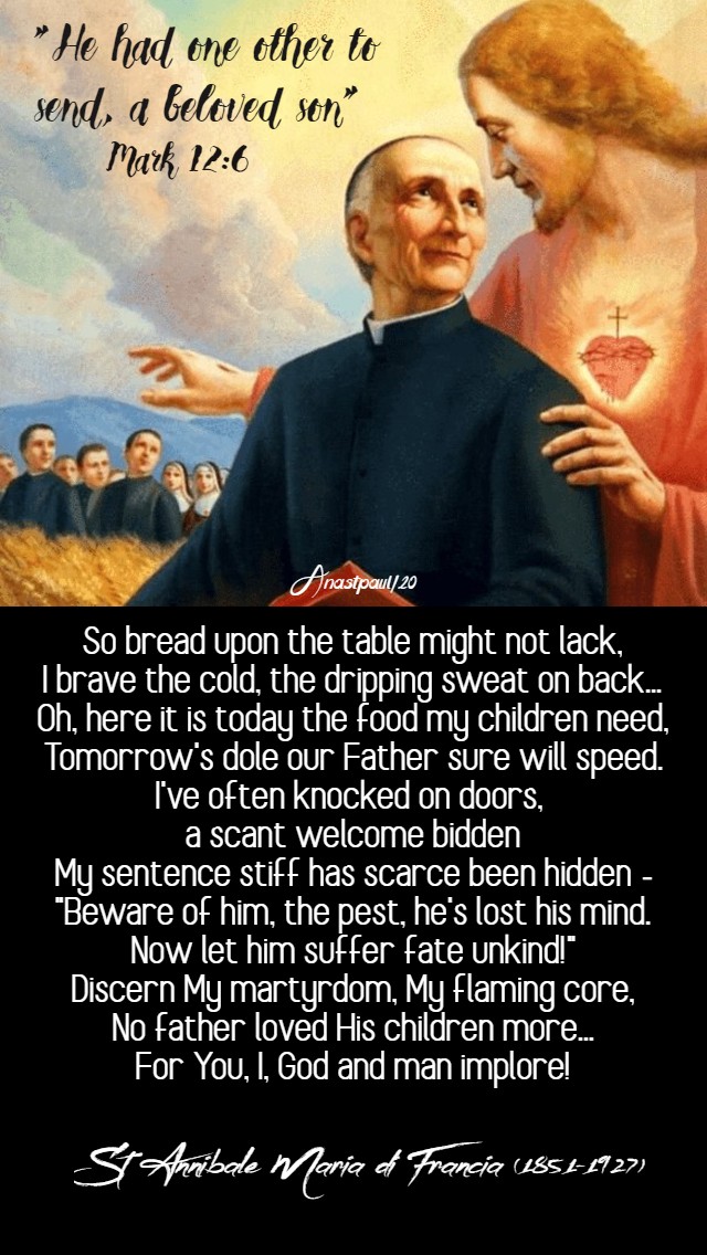 he had one other to sen mark 12 6 - so bread upon the table - st annibale di francia 1 june 2020