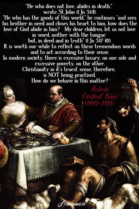 he who does not love abides in death - bacci - what the holy spirit requires of us 24 june 2020