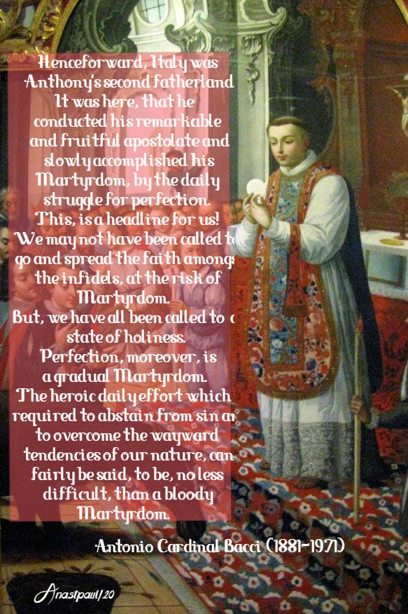 henceforward italy was st anthony second fatherland - bacci - gradual martyrdom 13 june 2020