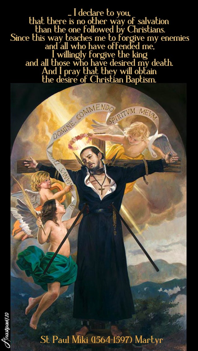 i declare to you that there is no other way of salvation - st paul miki 16 june 2020