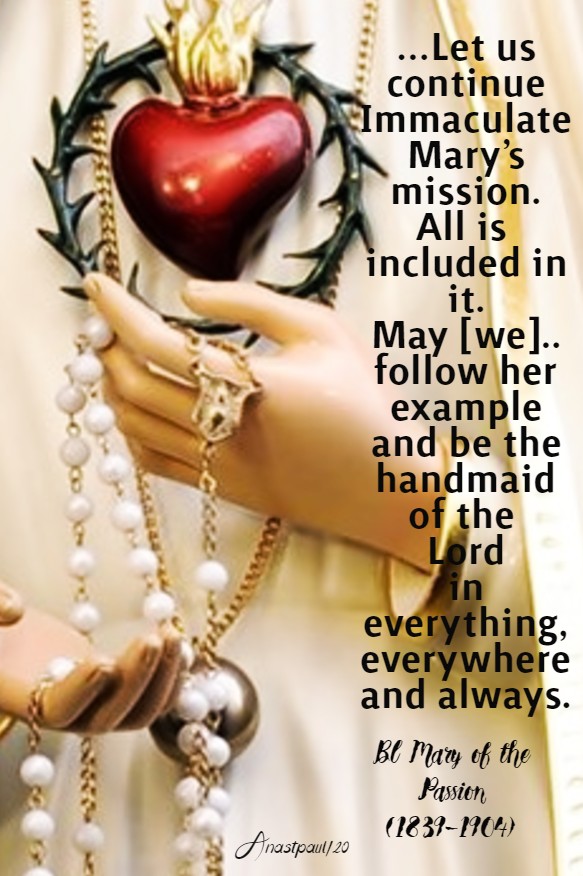 let us continue immaculate mary's mission - bl mary of the passion - 20 june 2020 imm heart