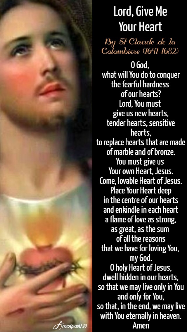 lord give me your heart - st claude de la colombiere 13 june 2020