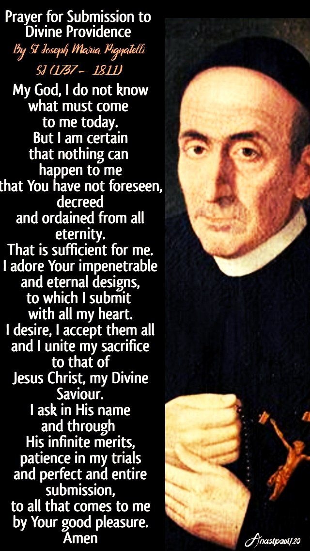 no 2 prayer for submission to divine providence - st joseph maria pignatelli sj 21 june 2020