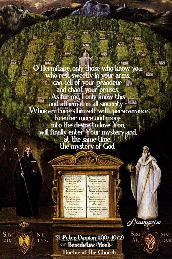 o hermitage, only those who know you, who rest sweetly in your arms - st peter damian 28 june 2020