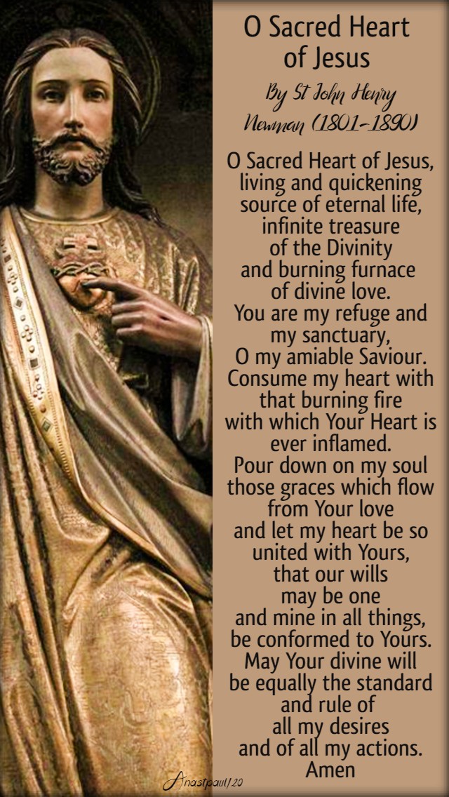o sacred heart of jesus by st john henry newman - 25 june 2020