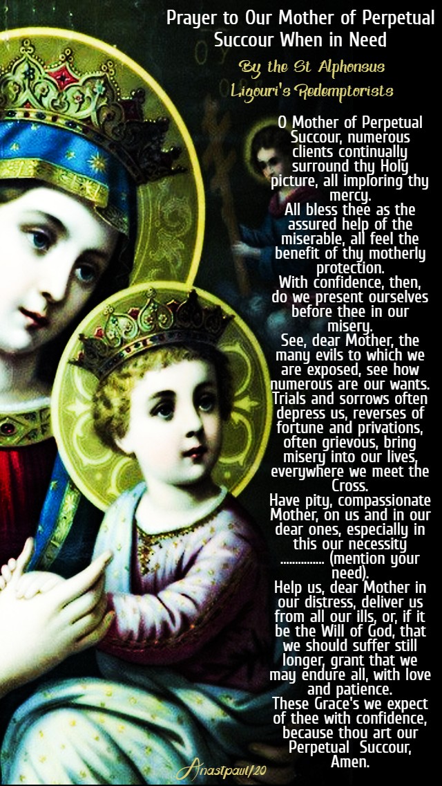 prayer to our mother of perpetual succour when in need 1 april 2020
