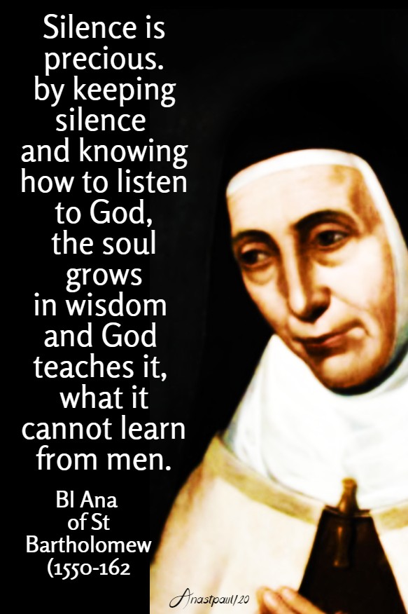 silence is precious - bl ana of st bartholomew 7 june 2020