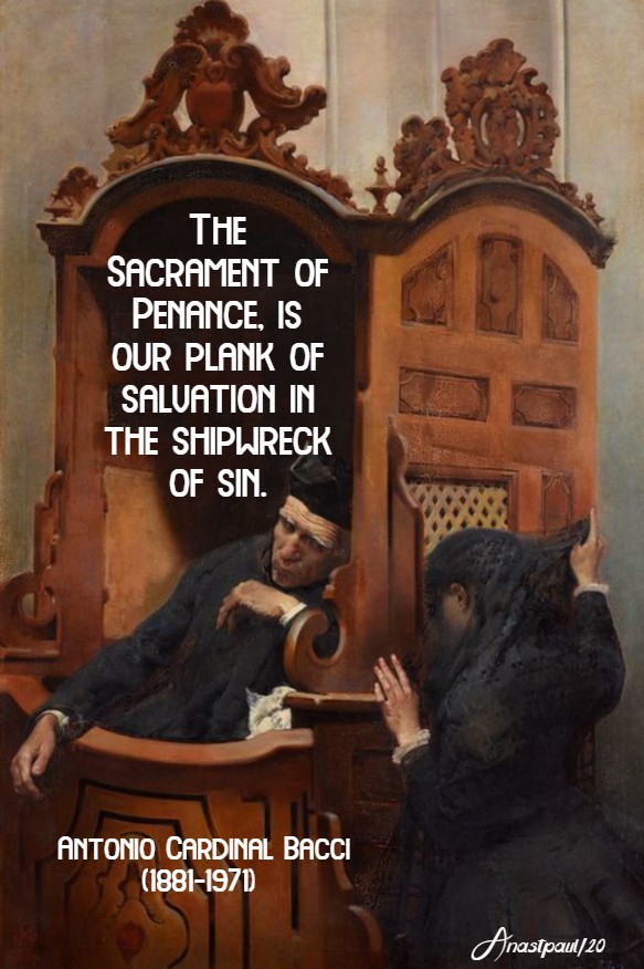 the sacrament of penance is our plank of salvation in the shipwreck of sin - bacci 29 april 2020