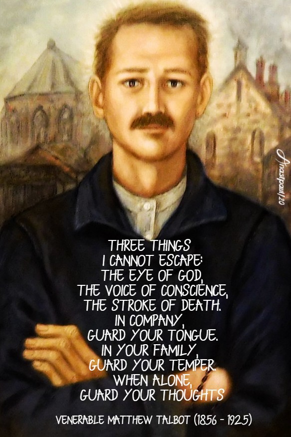 three things i cannot escape - ven matt talbot 7 june 2020