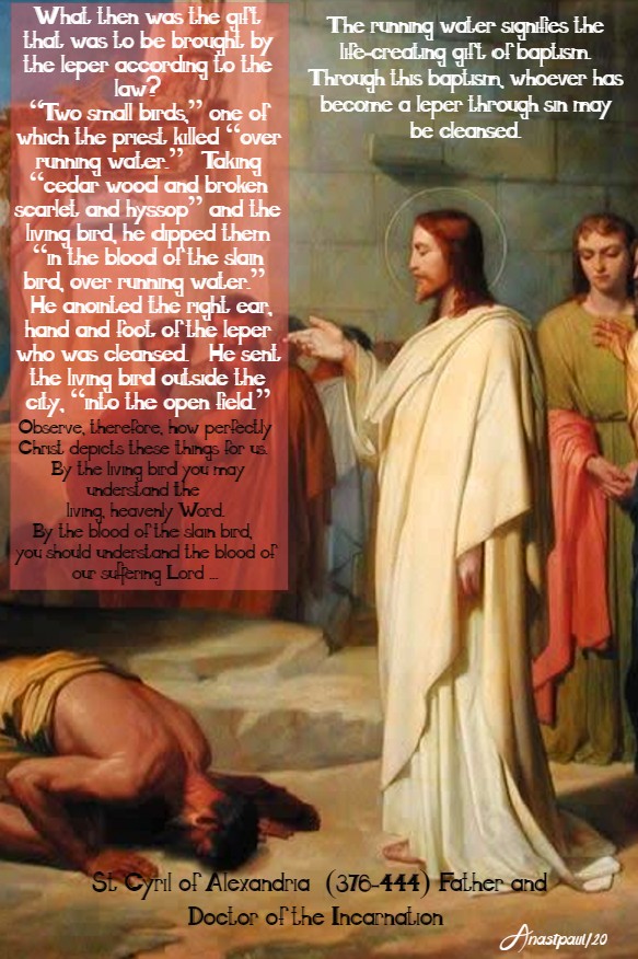 what then was the gift that was to be brought by the leper - st cyril of alex 26 june 2020