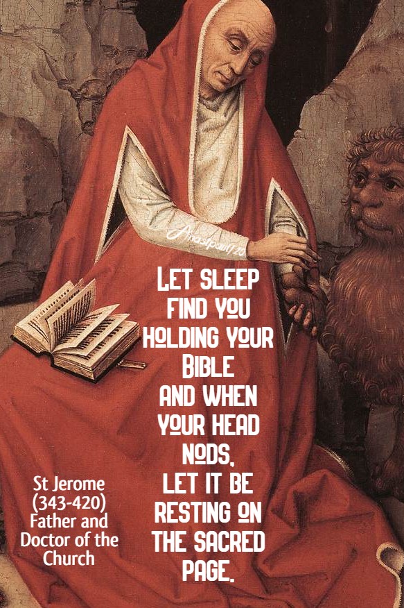 let sleep find you holding your bible - st jerome 12 july 2020