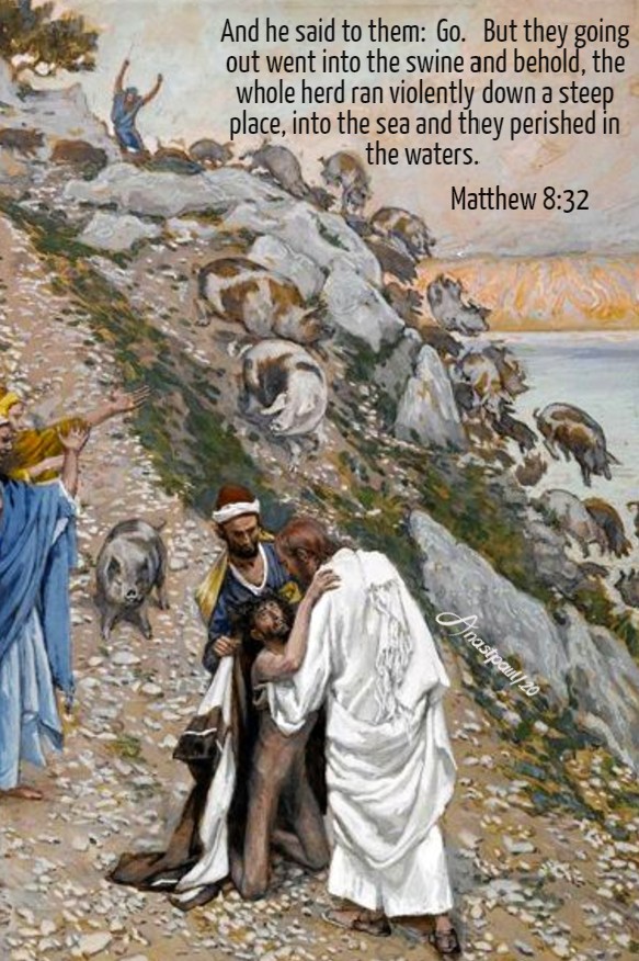 matthew 8 32 and he said to them go but they going out went into the swine 1 july 2020