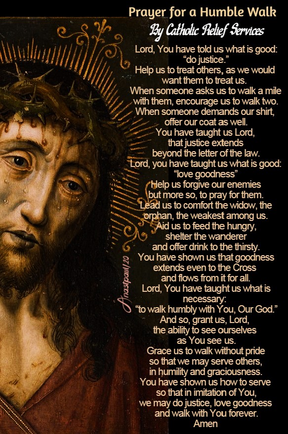 prayer for a humble walk by catholic relief services - prayer warriors 29 july 2020