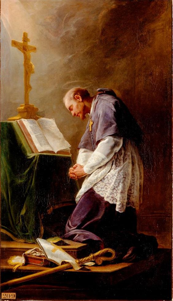 st francis de sales beautiful image at prayer