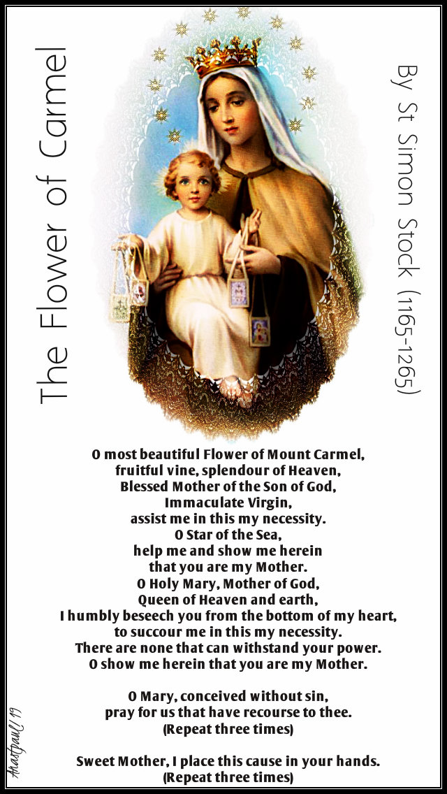 the-flower-of-carmel-by-st-simon-stopck-16-july-2019 and 2020