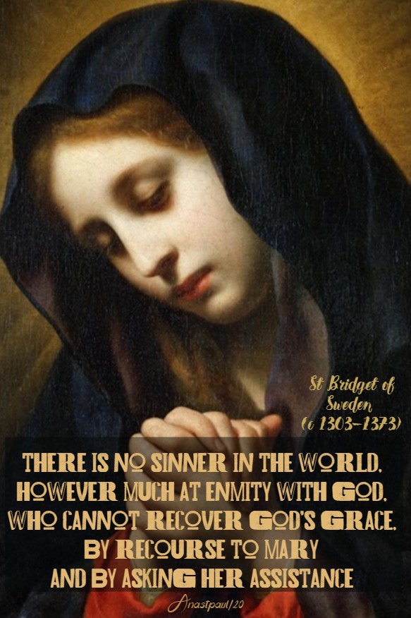there is no sinner in the world - st bridget o sweden 23 july 2020