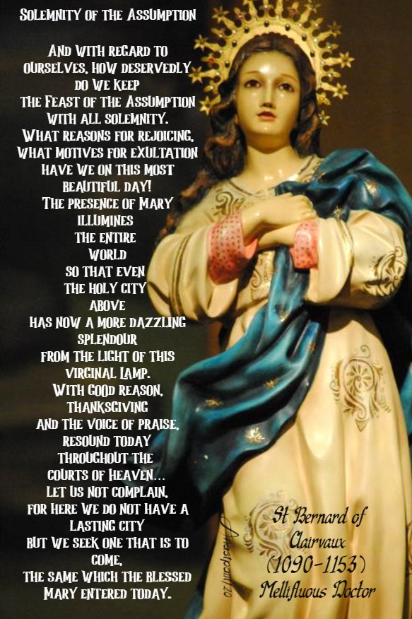 and with regard to ourselves - st bernard 15 aug 2020 assumption