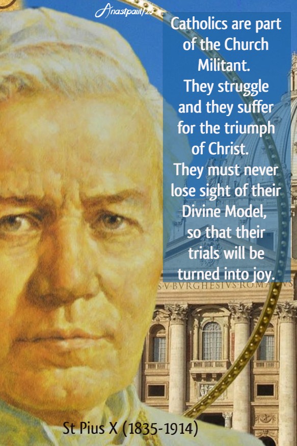 catholics are part of the church militant - st pius X 10 july 2020