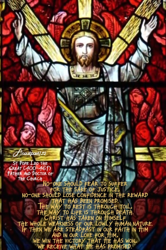 no-one should fer to suffer - st pope leo - transfiguration 6 aug 2020
