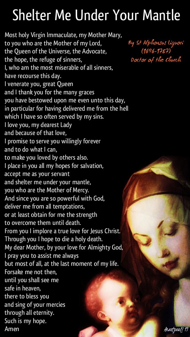 shelter me under your mantle st alphonsus liguori 27 july 2019 no 2 and 13 aug 2020