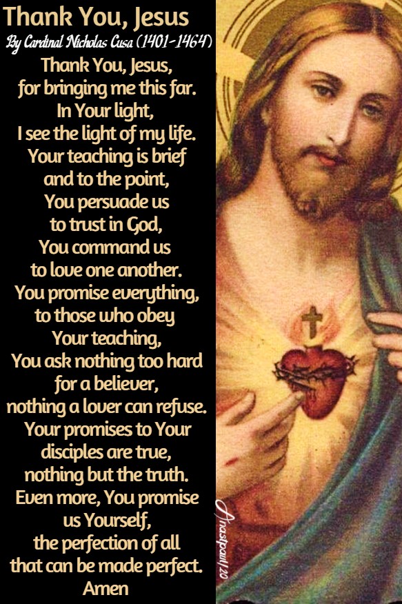 thank you jesus by card nicholas cusa 14 aug 2020