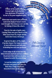 Siderum Rector Our Morning Offering – 19 December – Creator Alme Siderum, Creator of ...
